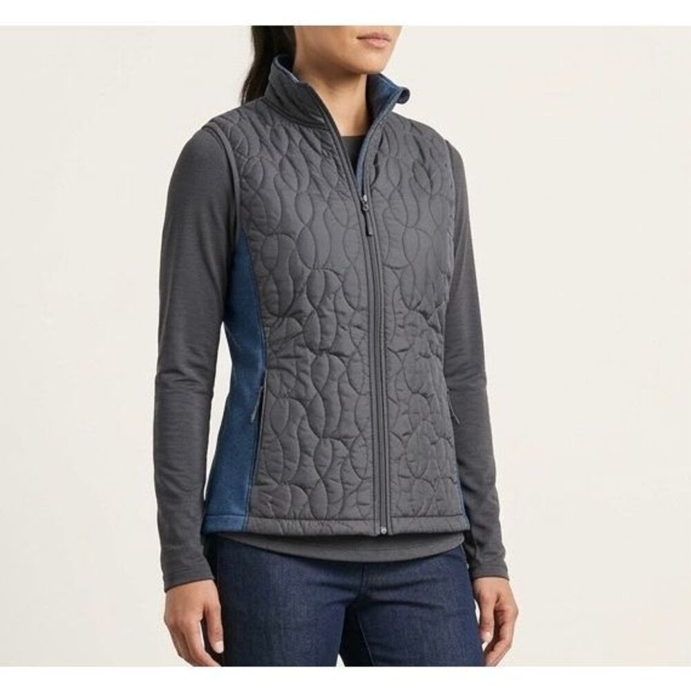 Duluth Trading Co Quilted Vest Gorpcore Thinsulate Gray Blue Large
